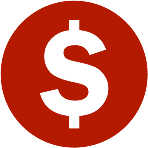 A Red And Black Dollar Sign