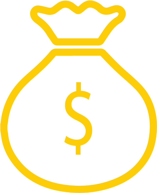 A Yellow Dollar Sign In A Bag
