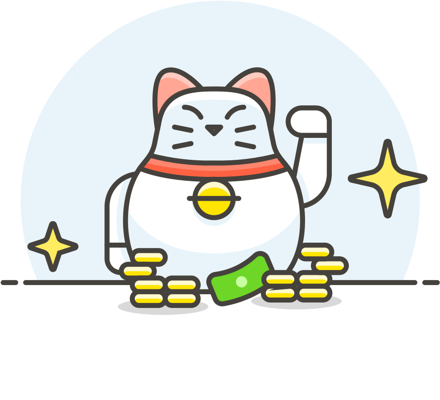A Cartoon Of A Cat With A Coin