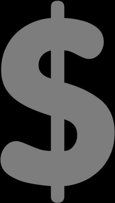 A Gray Dollar Sign On A Black Background