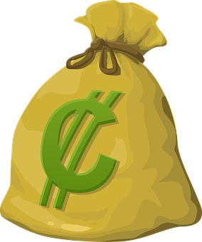 A Yellow Bag With A Green Dollar Sign