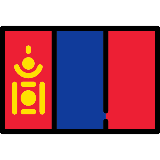 A Red And Blue Flag With Yellow Logo
