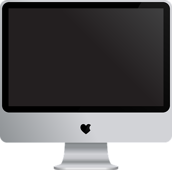 A Computer Monitor With A Heart On The Screen