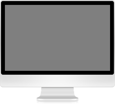 A Computer Monitor With A Grey Screen