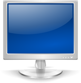 A Computer Monitor With A Blue Screen