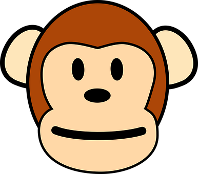 A Cartoon Monkey Face With Black Background