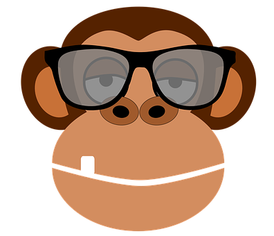 A Cartoon Monkey Wearing Glasses