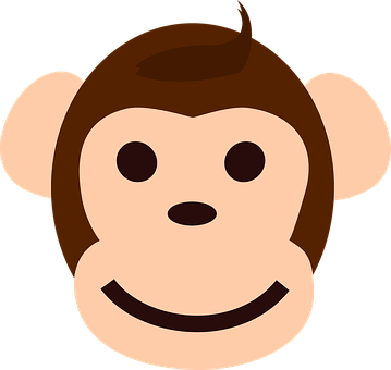 A Cartoon Monkey Face With A Black Background