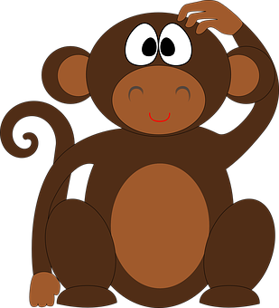 Cartoon Monkey Scratch