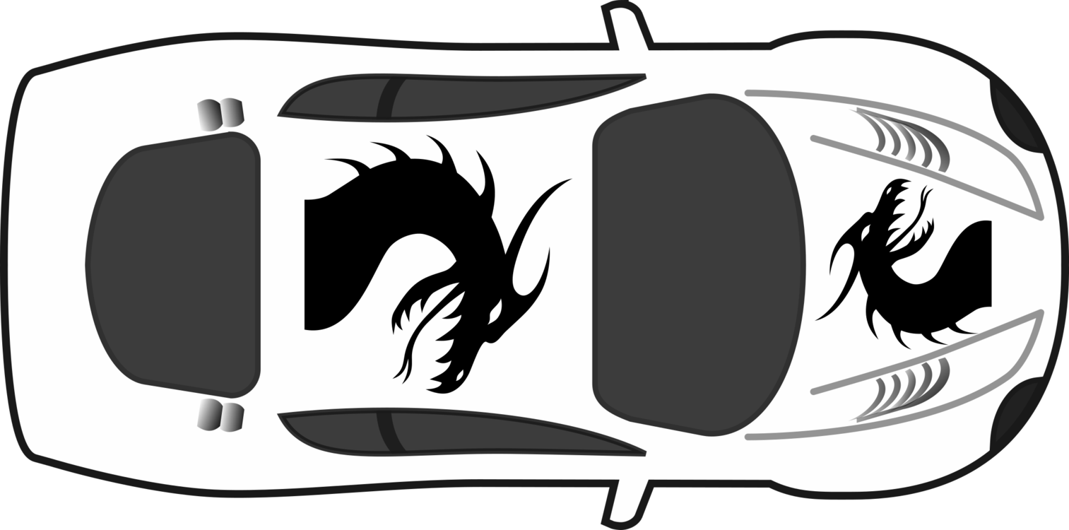 A Black Dragon On A White Background