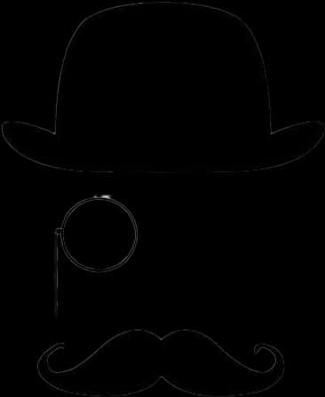 A Silhouette Of A Hat And Mustache