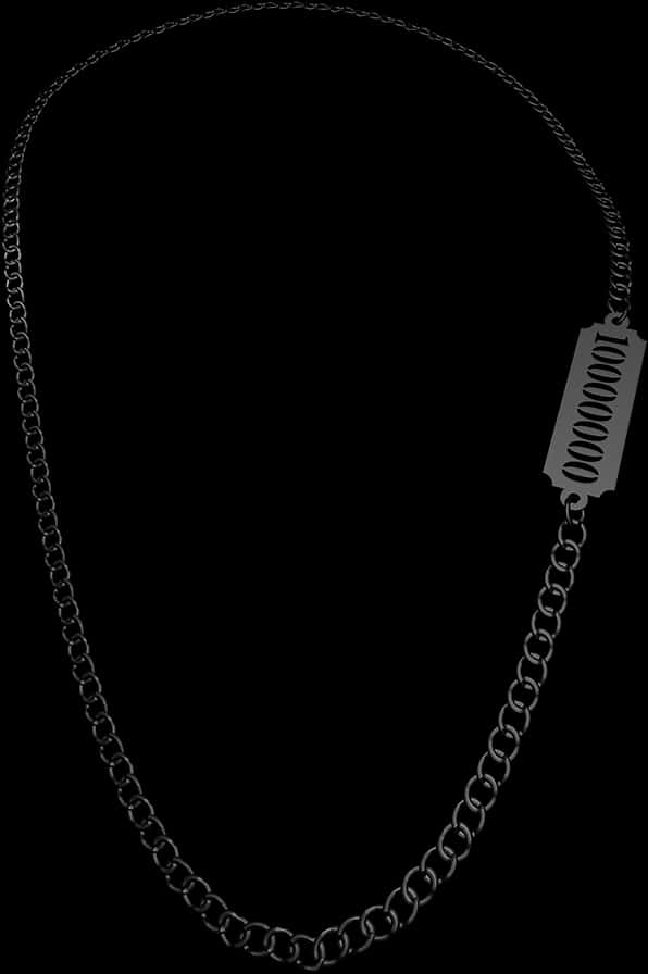 A Necklace With A Tag