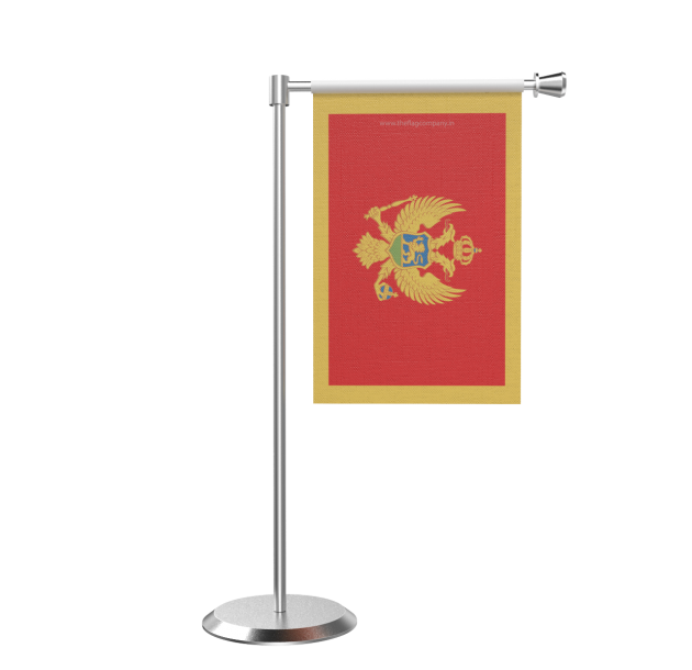 A Red And Yellow Flag On A Silver Pole