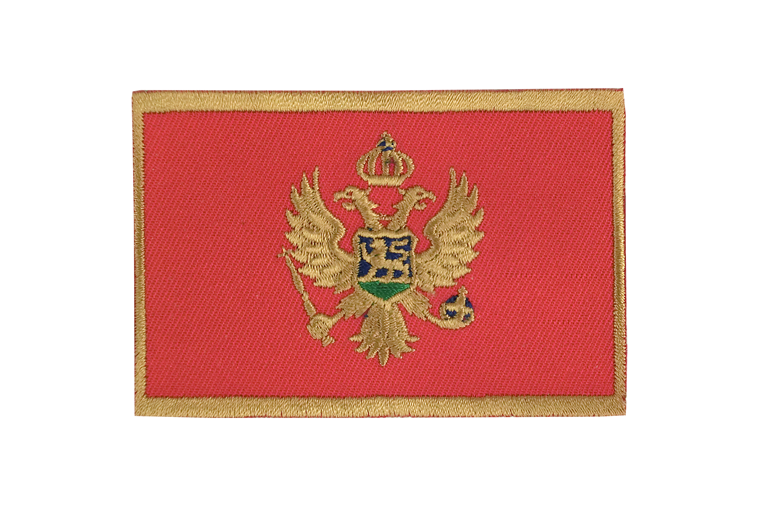A Red And Gold Patch With A Double Eagle And A Crown
