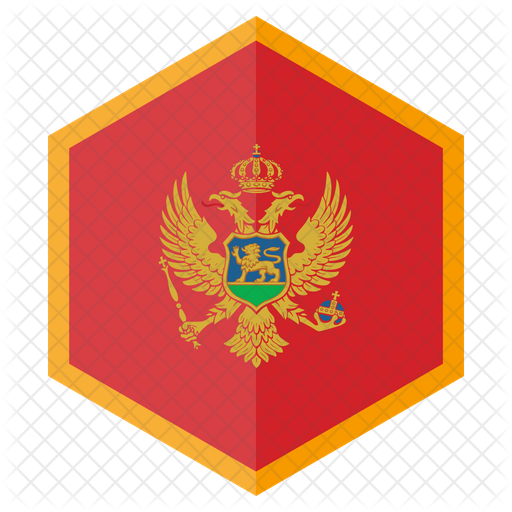 A Red Hexagon With A Gold Eagle And A Crown