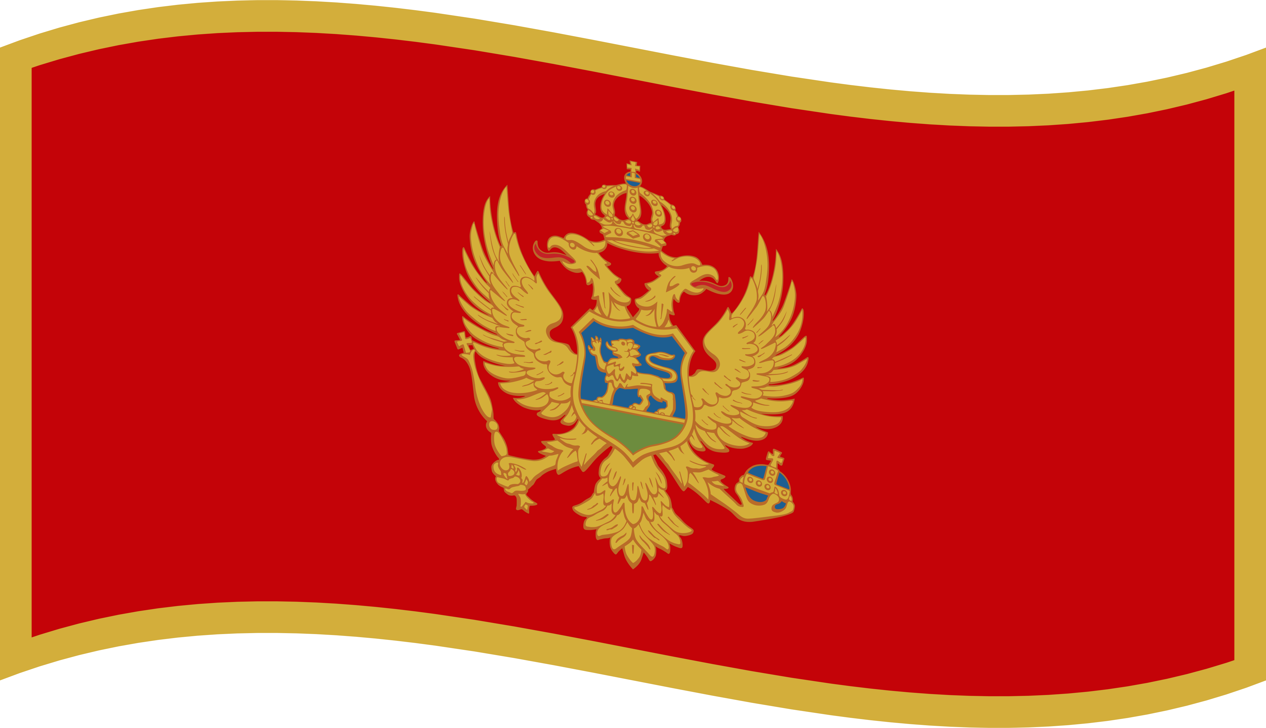 A Red Flag With A Gold Eagle And A Crown