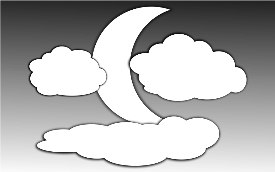 A Moon And Clouds In The Sky