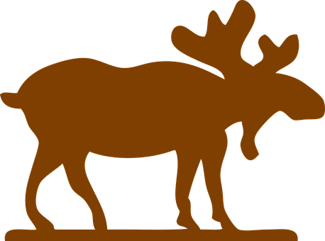 A Brown Moose With Antlers