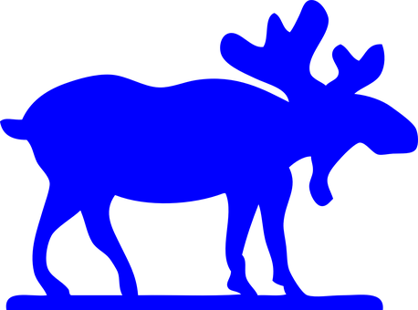 A Blue Moose With Antlers
