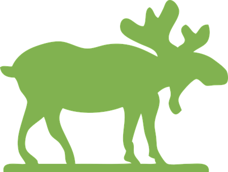 A Green Moose With Antlers