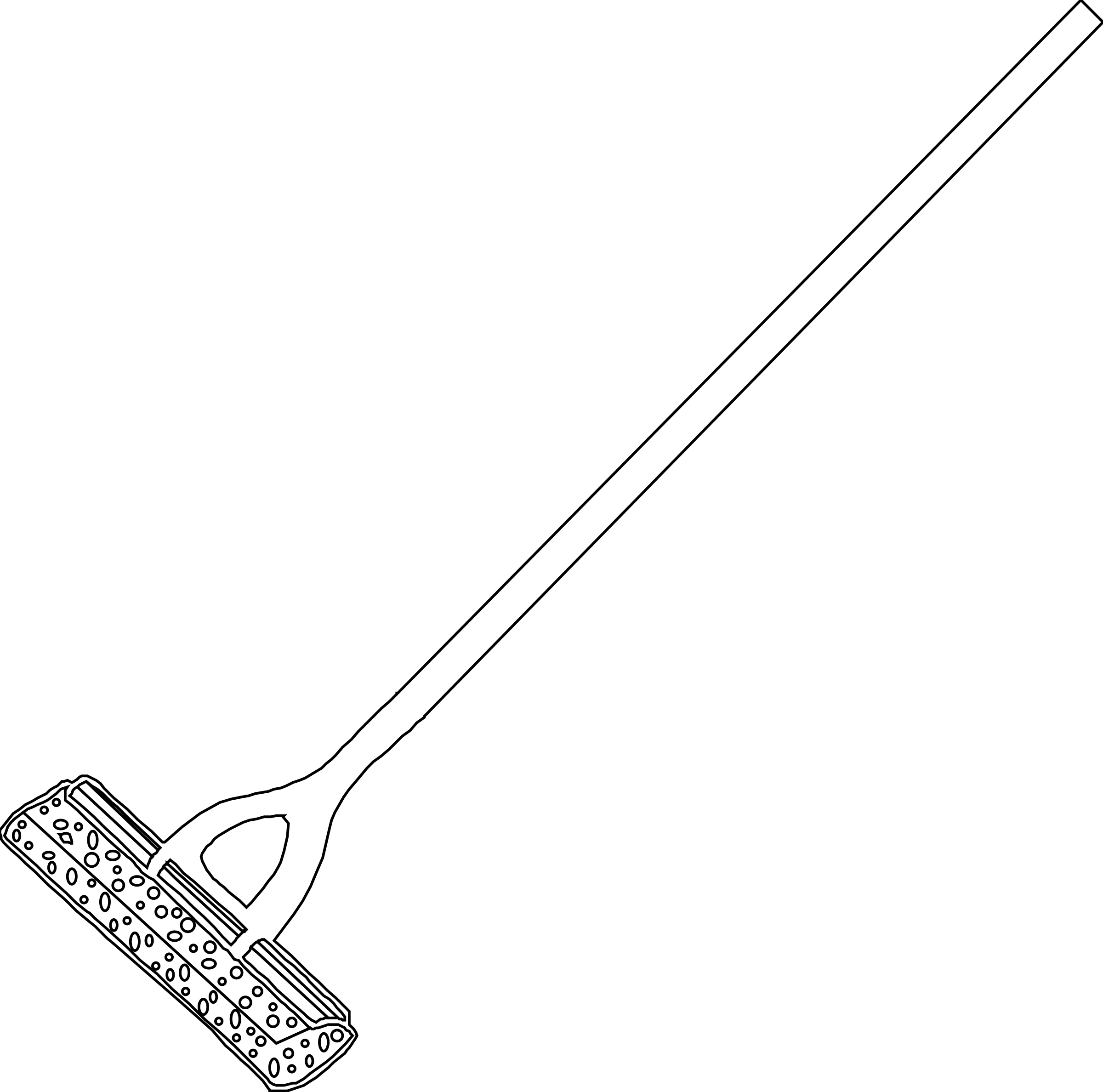 A White Mop With A Long Handle