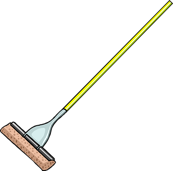 A Mop With A Yellow Stick