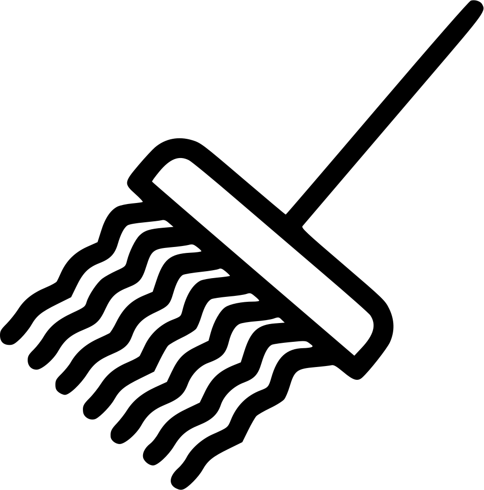 A Black And White Image Of A Rake