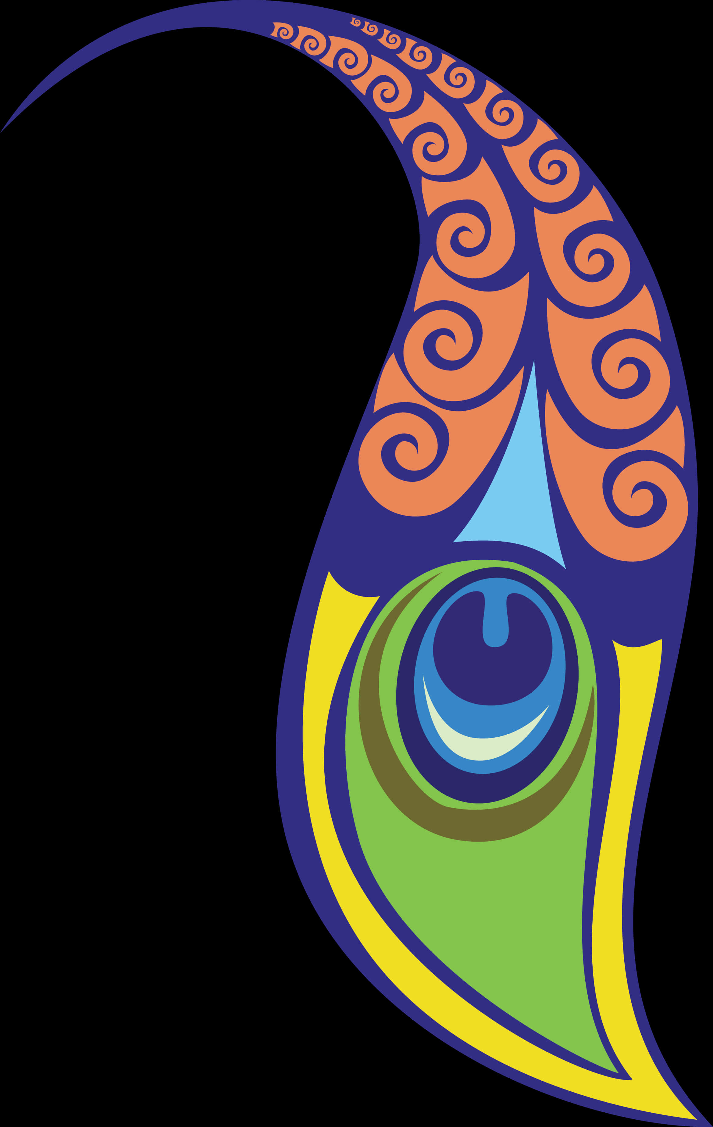 A Colorful Peacock With Swirls