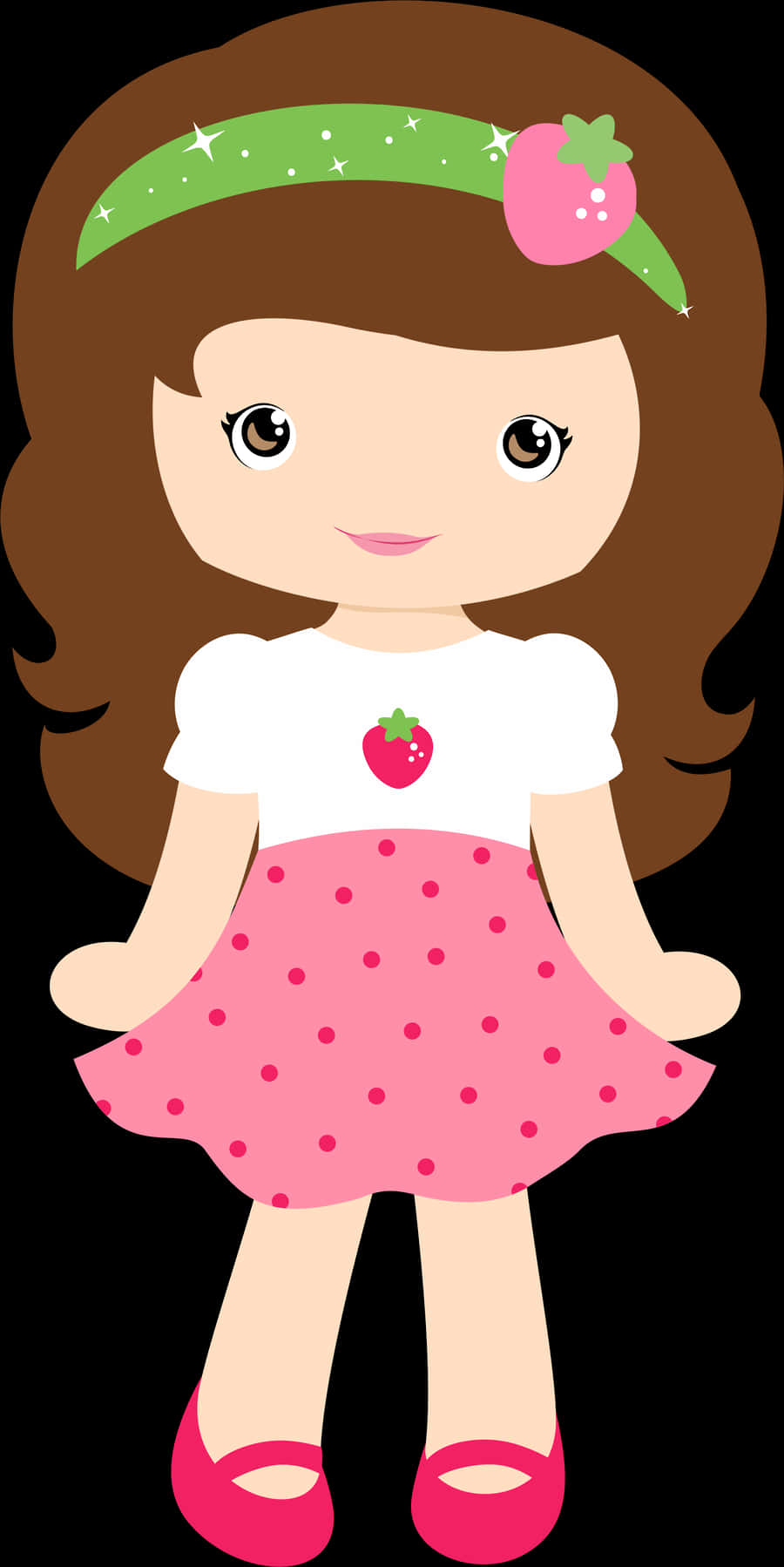 Moranguinho Minus Strawberry Shortcake - Cute Girl Clipart Png, Transparent Png