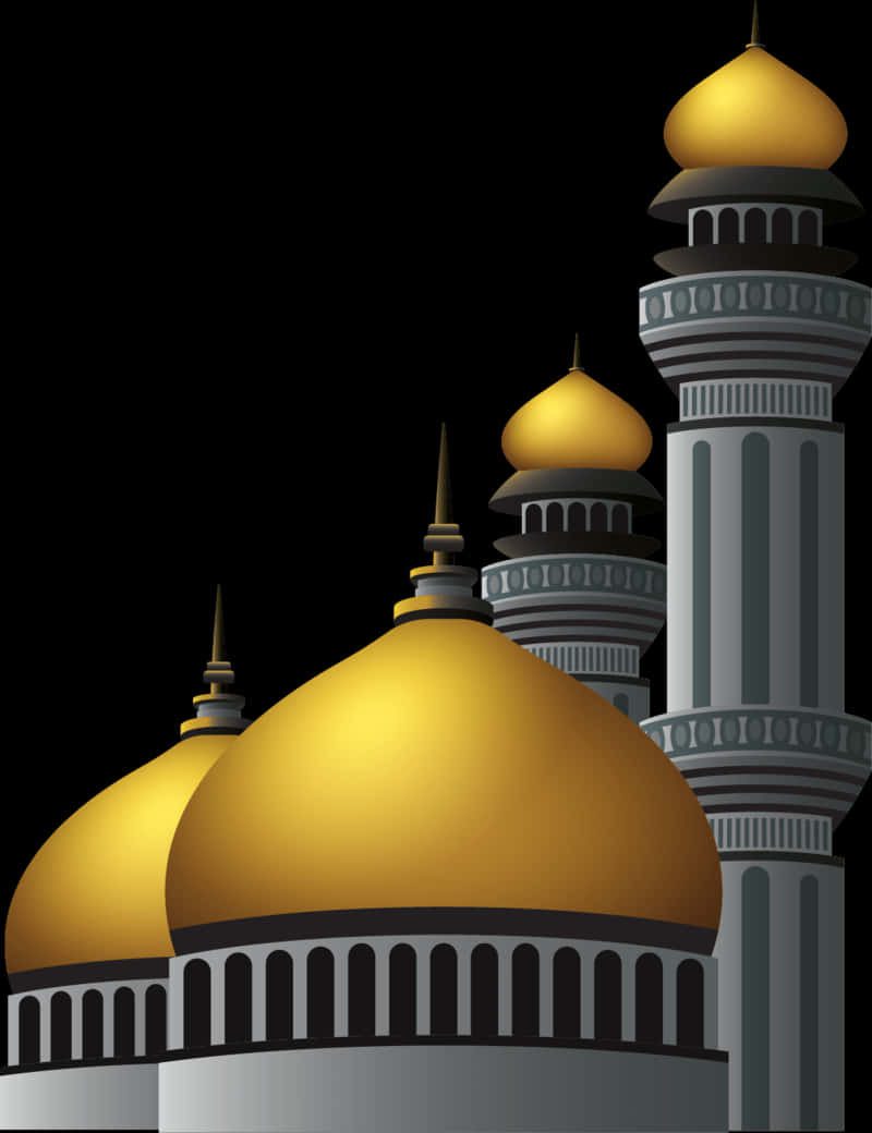 A Group Of Buildings With Gold Domes