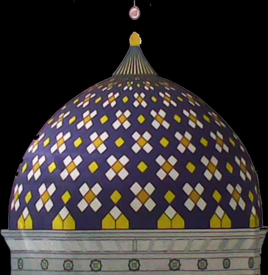 A Dome With A Blue And Yellow Design