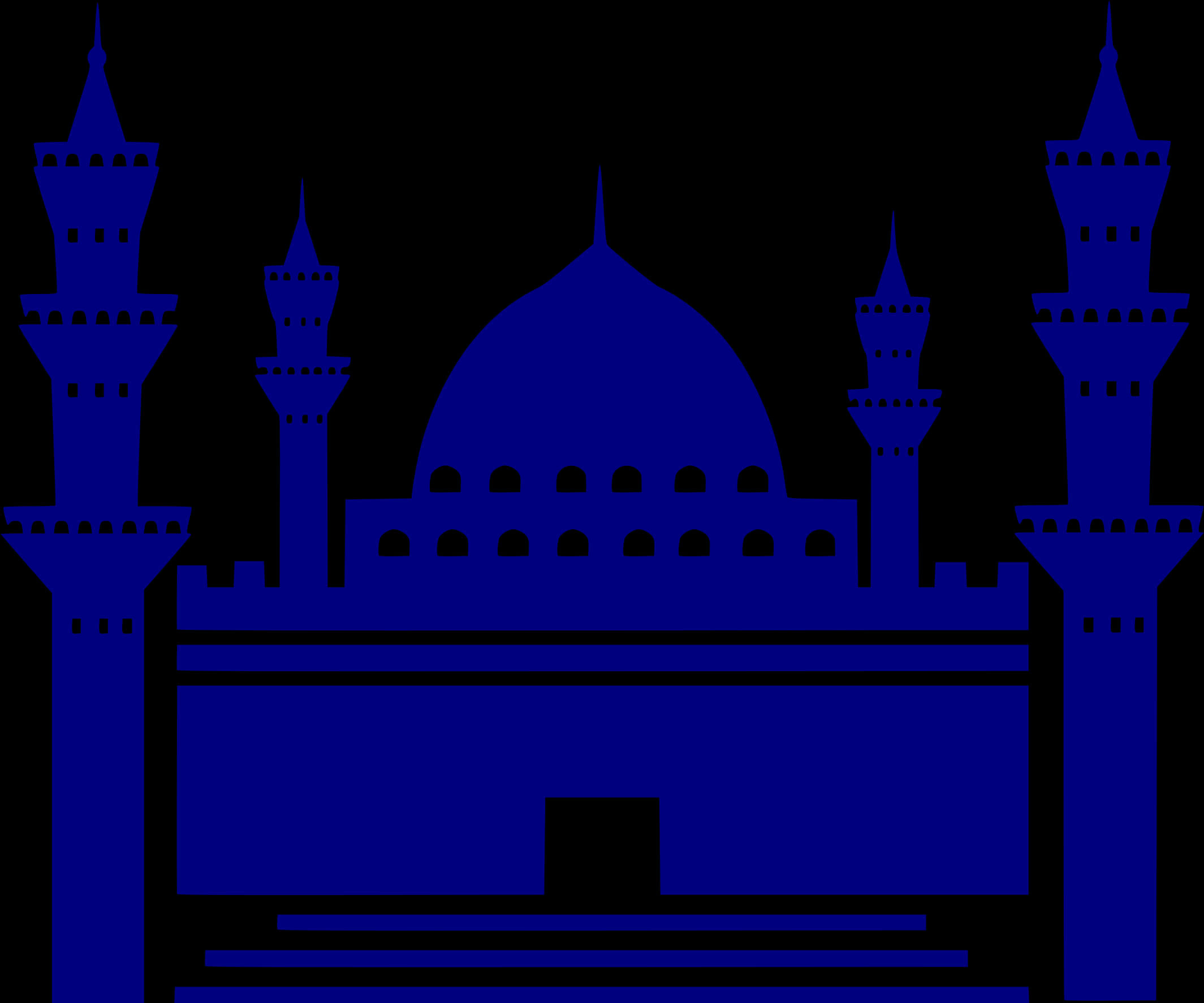 A Blue Silhouette Of A Building