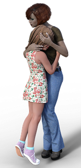 A Man And Woman Hugging
