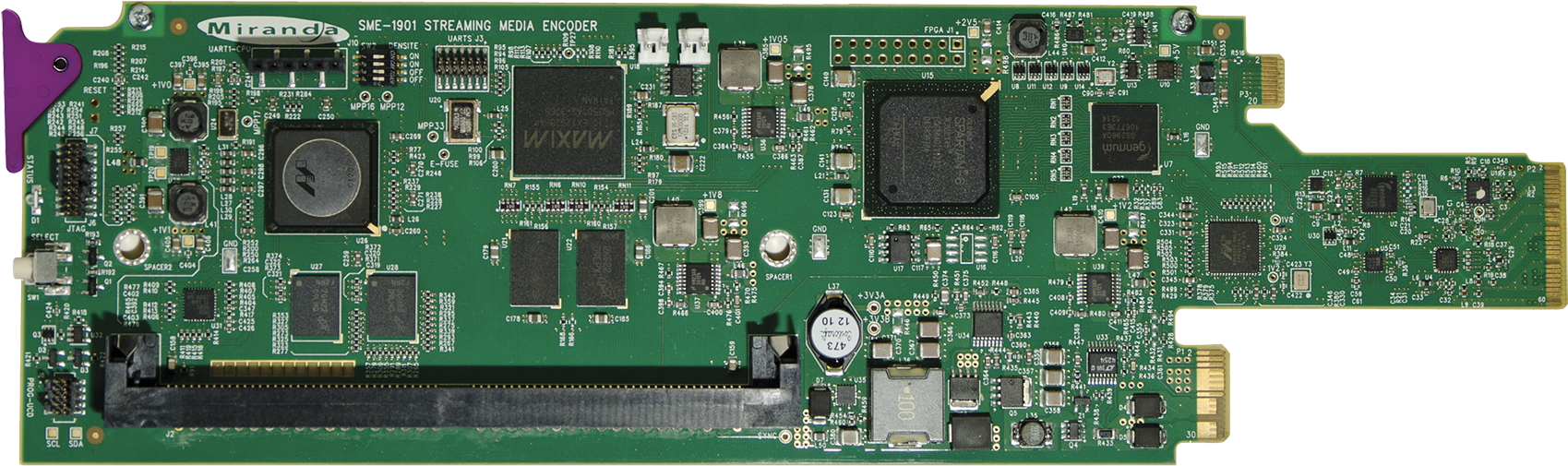 A Close-up Of A Green Circuit Board