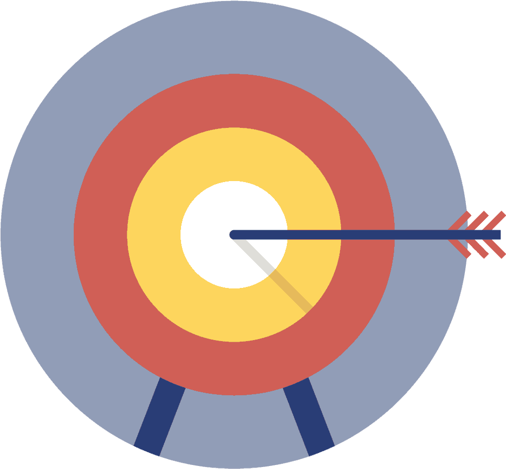 A Colorful Target With A Arrow In The Center