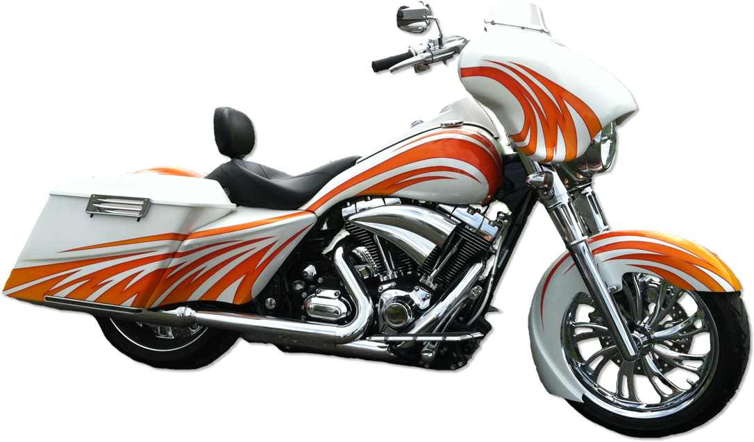 A White And Orange Motorcycle