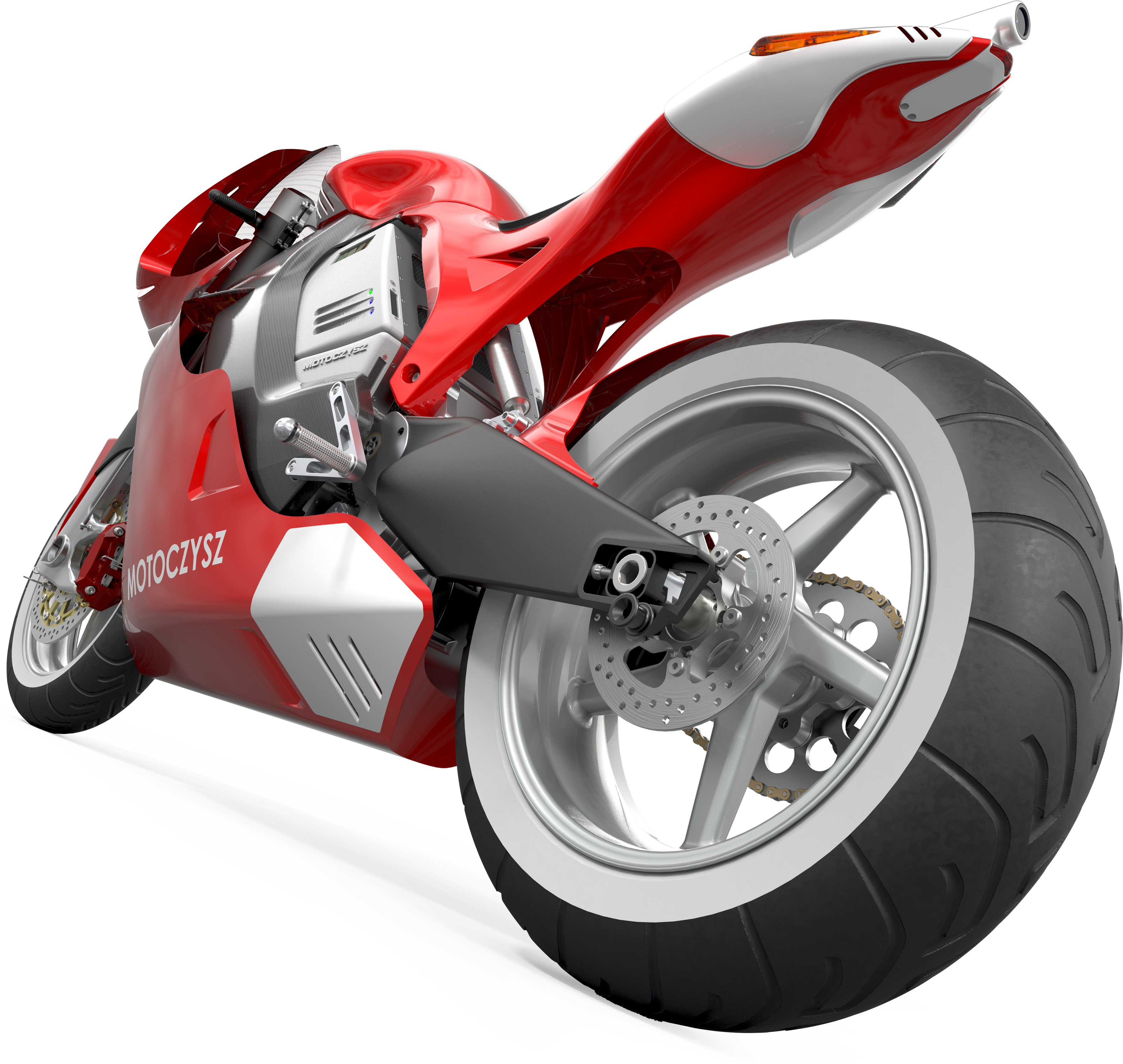 A Red And White Motorcycle