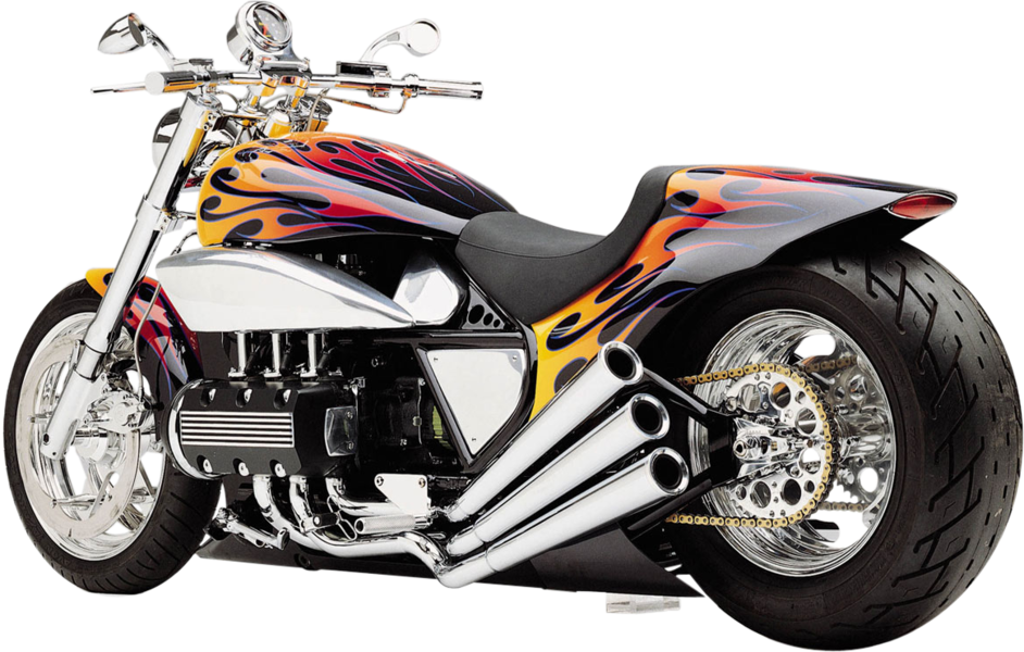 A Motorcycle With Flames On It