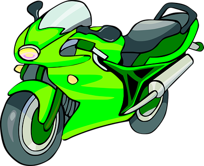 A Green Motorcycle With A Black Background
