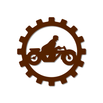 A Logo Of A Man Riding A Motorcycle