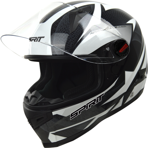 A Black And White Motorcycle Helmet