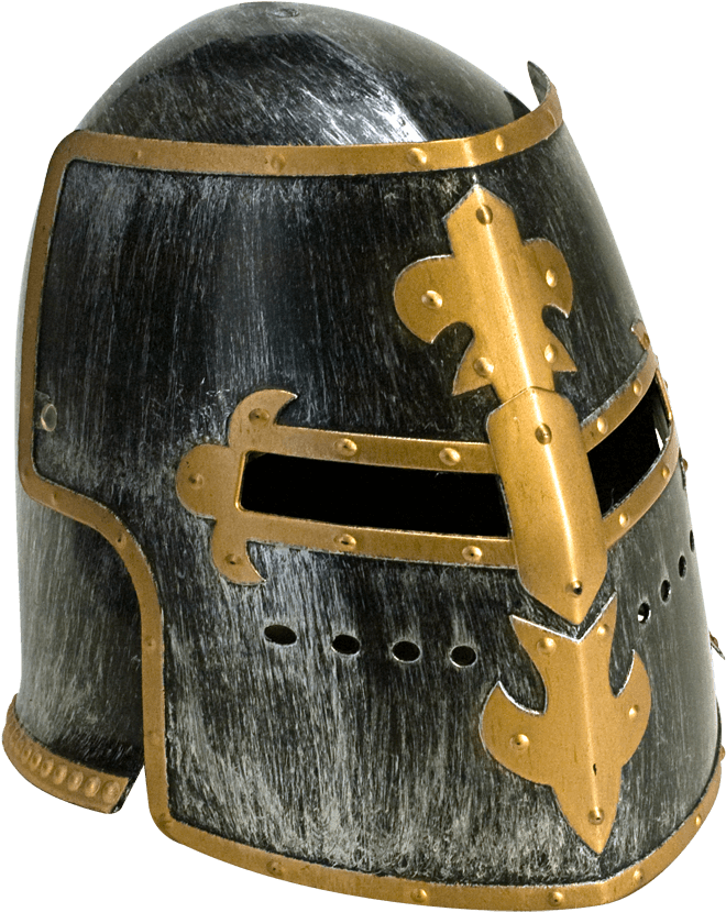 A Helmet With Gold Trim
