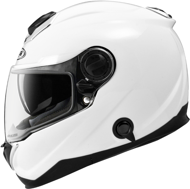 A White Motorcycle Helmet With A Black Background