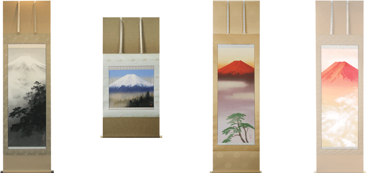 A Pair Of Banners With A Mountain And A Tree