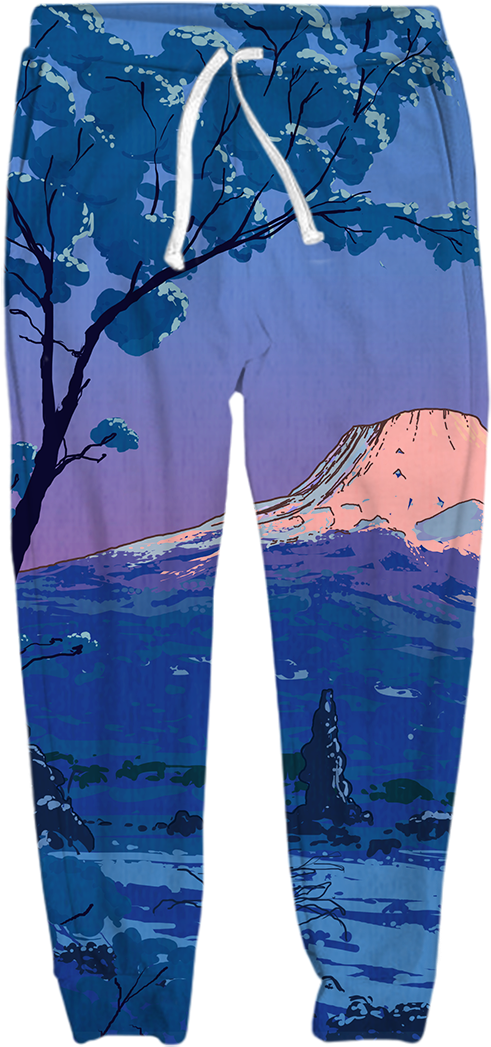 A Pair Of Pants With A Mountain And A Tree