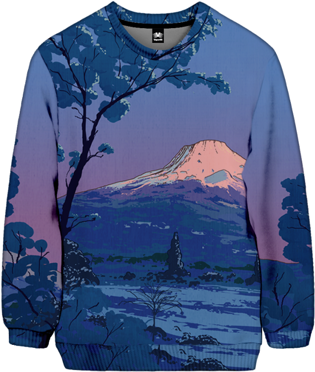 A Sweater With A Mountain And Trees