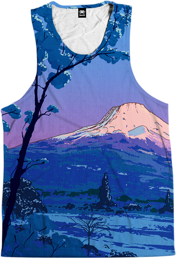 A Tank Top With A Mountain In The Background