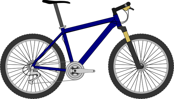A Blue And Yellow Mountain Bike
