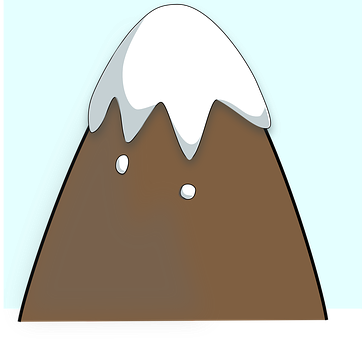 A Cartoon Of A Mountain With Snow