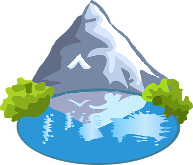 A Mountain With A Lake And Trees